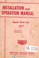 Mattison-Mattison, No. 24 36 36-48, Surface Grinder, Install Operations & Parts Manual-No. 24-No. 36-No. 36-48-01